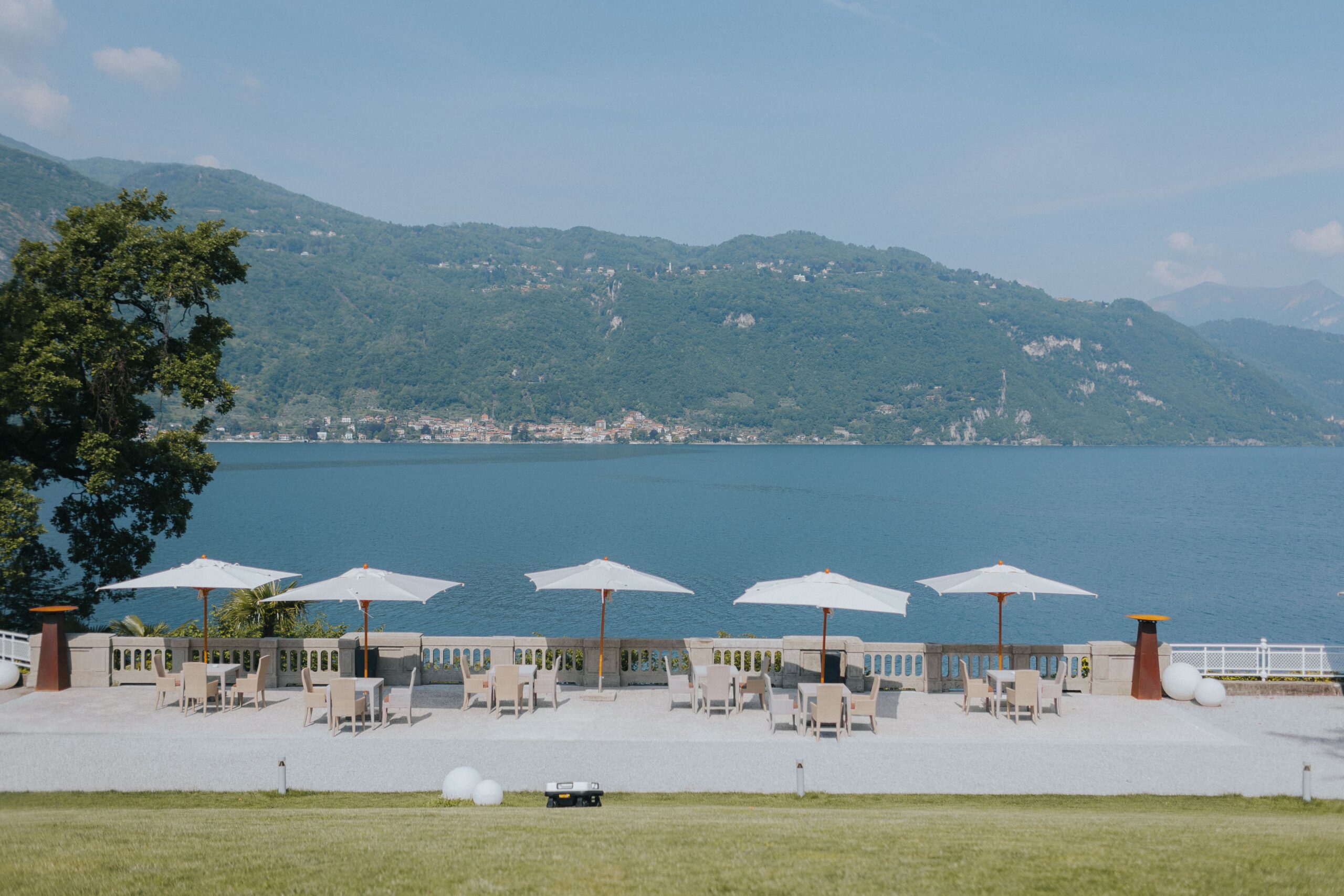 The stunning terrace on Lake Como of Villa Lario: Destination wedding venue in Italy