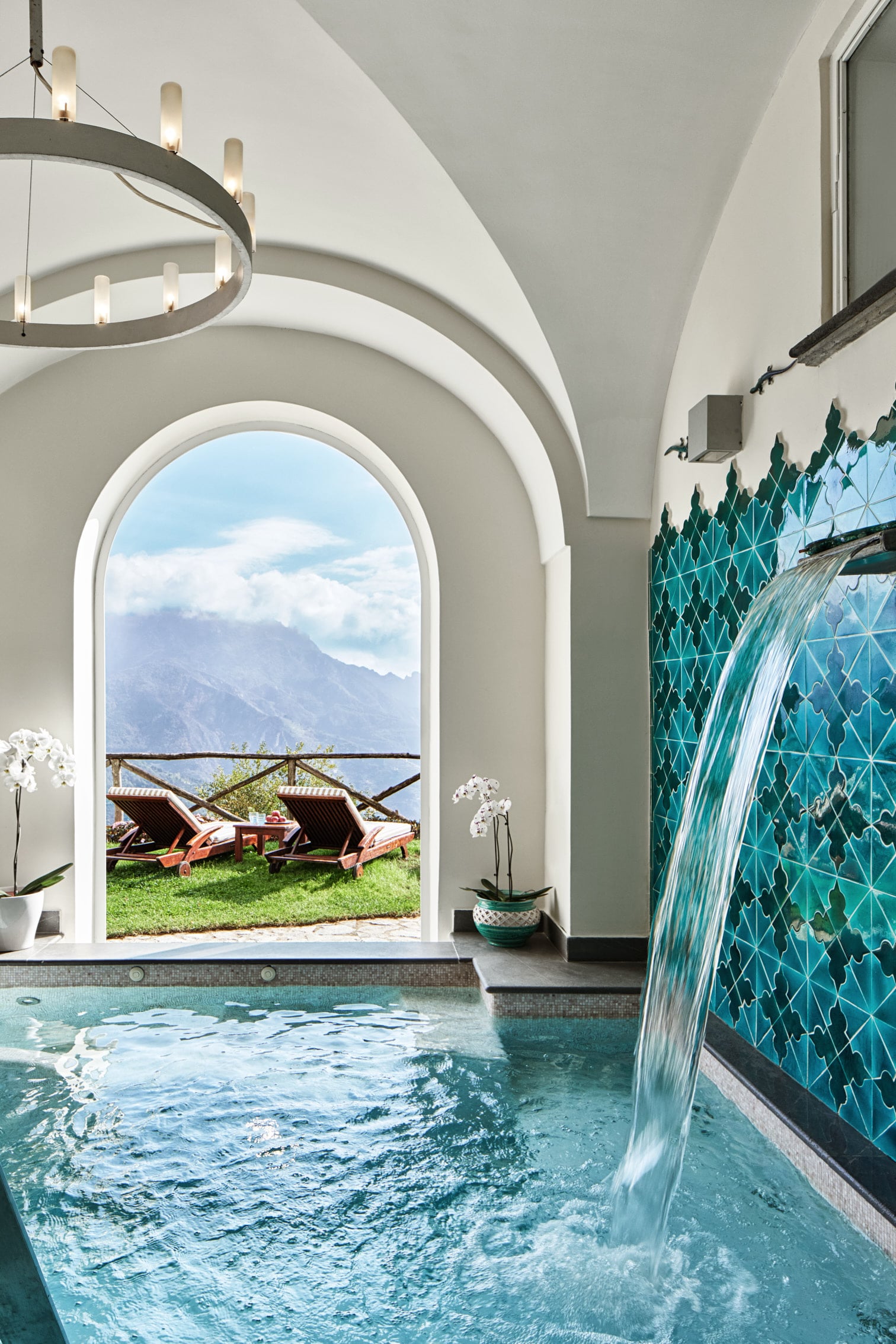 The inner pool of Palazzo Avino