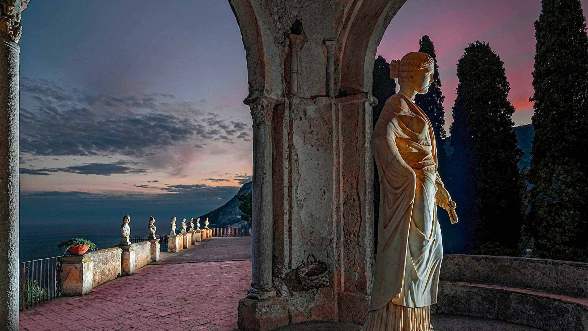 the terrace above the sea of Palazzo Avino