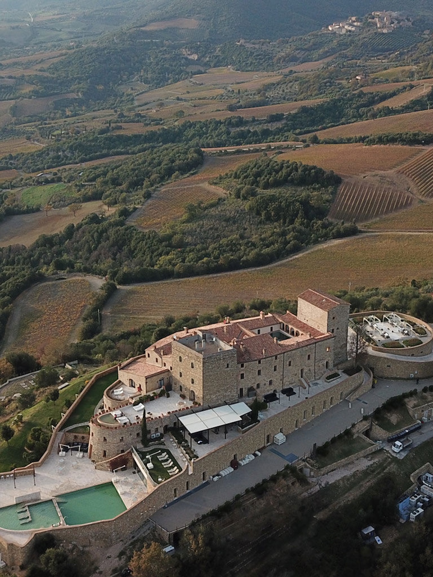 The amazing view outside Castello di Velona in val d'Orcia