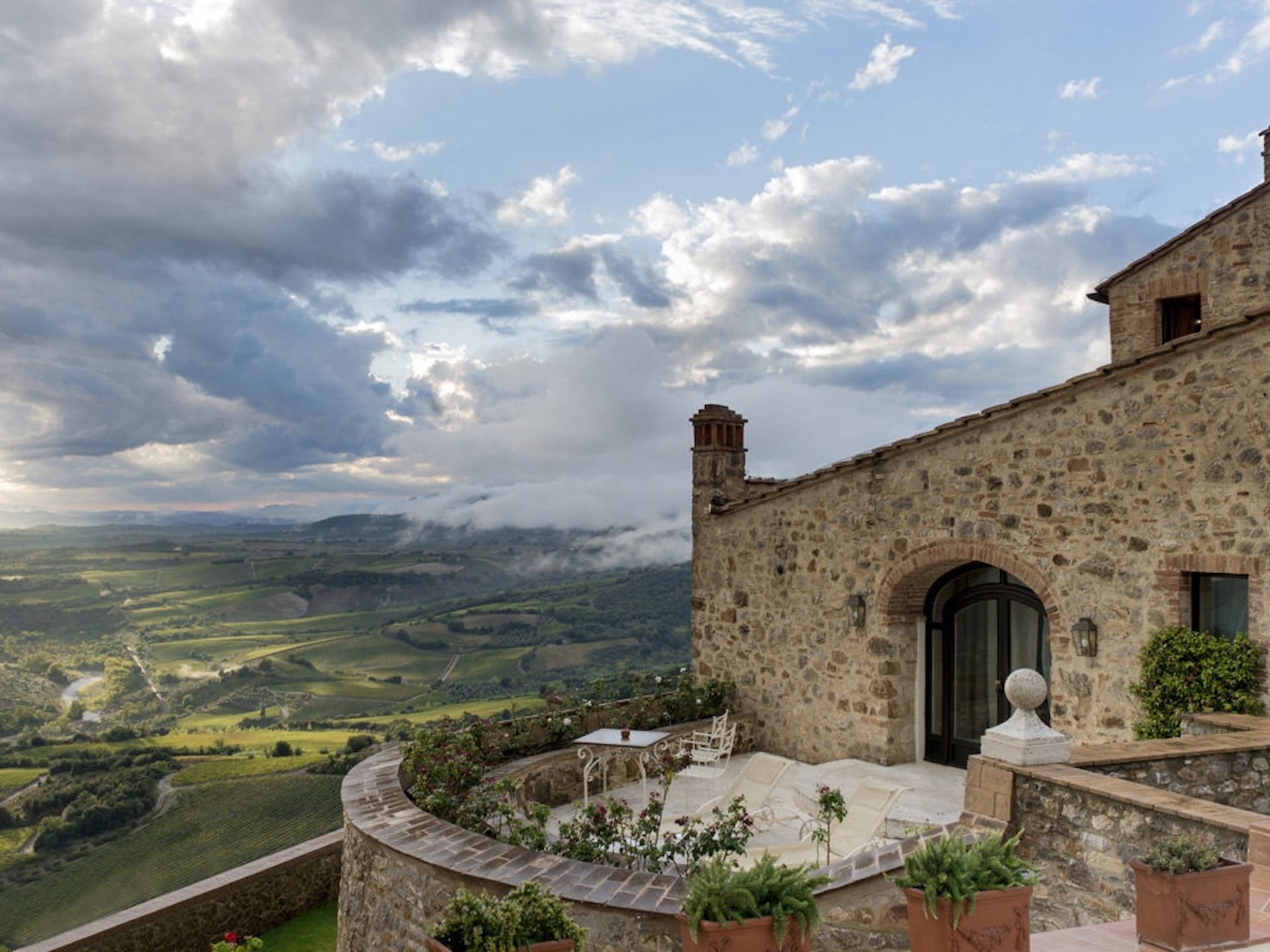 The amazing view outside Castello di Velona