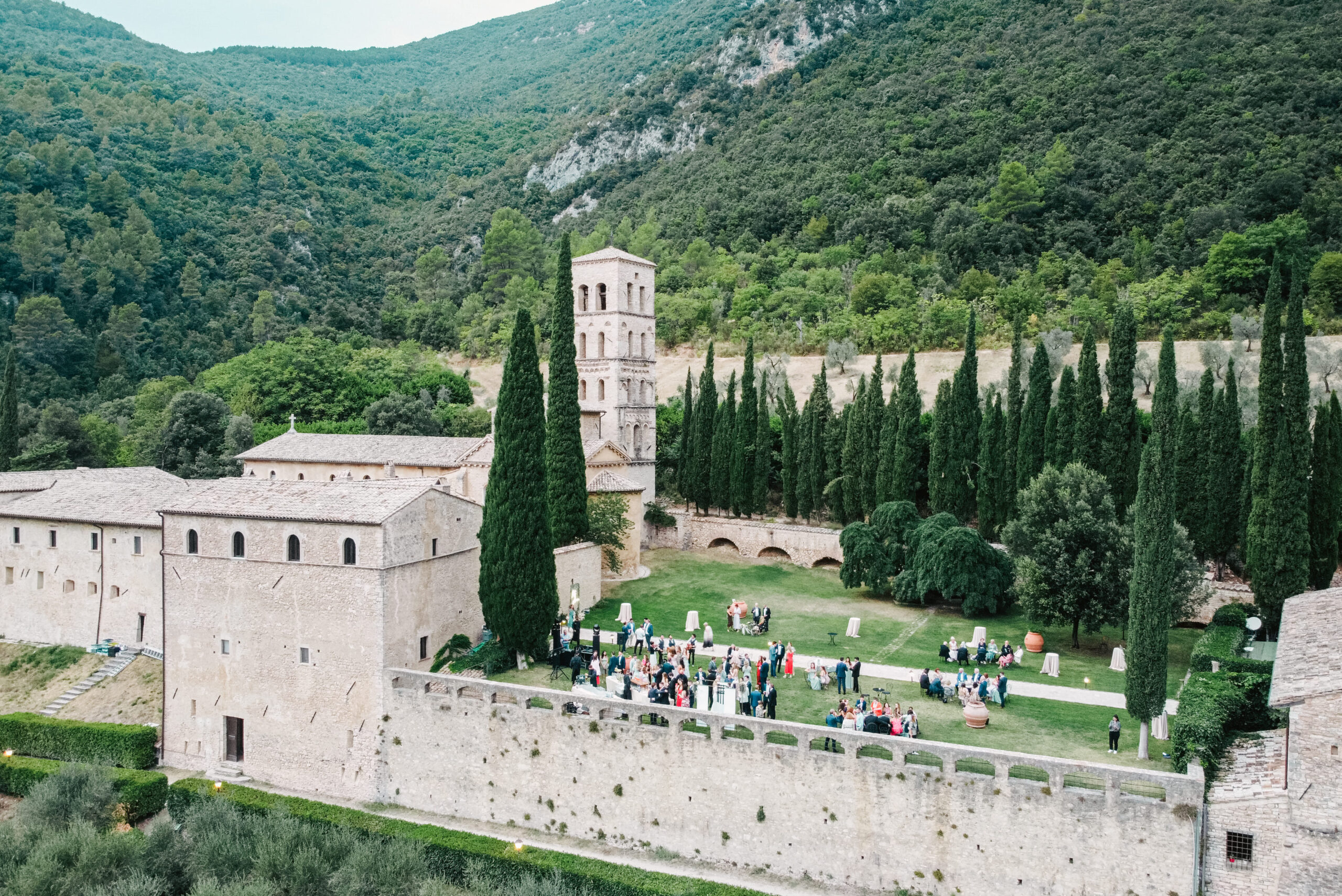 Medieval Charm Amid Umbrian Hills for a Destination wedding in Italy at Abbazia San Pietro in Valle