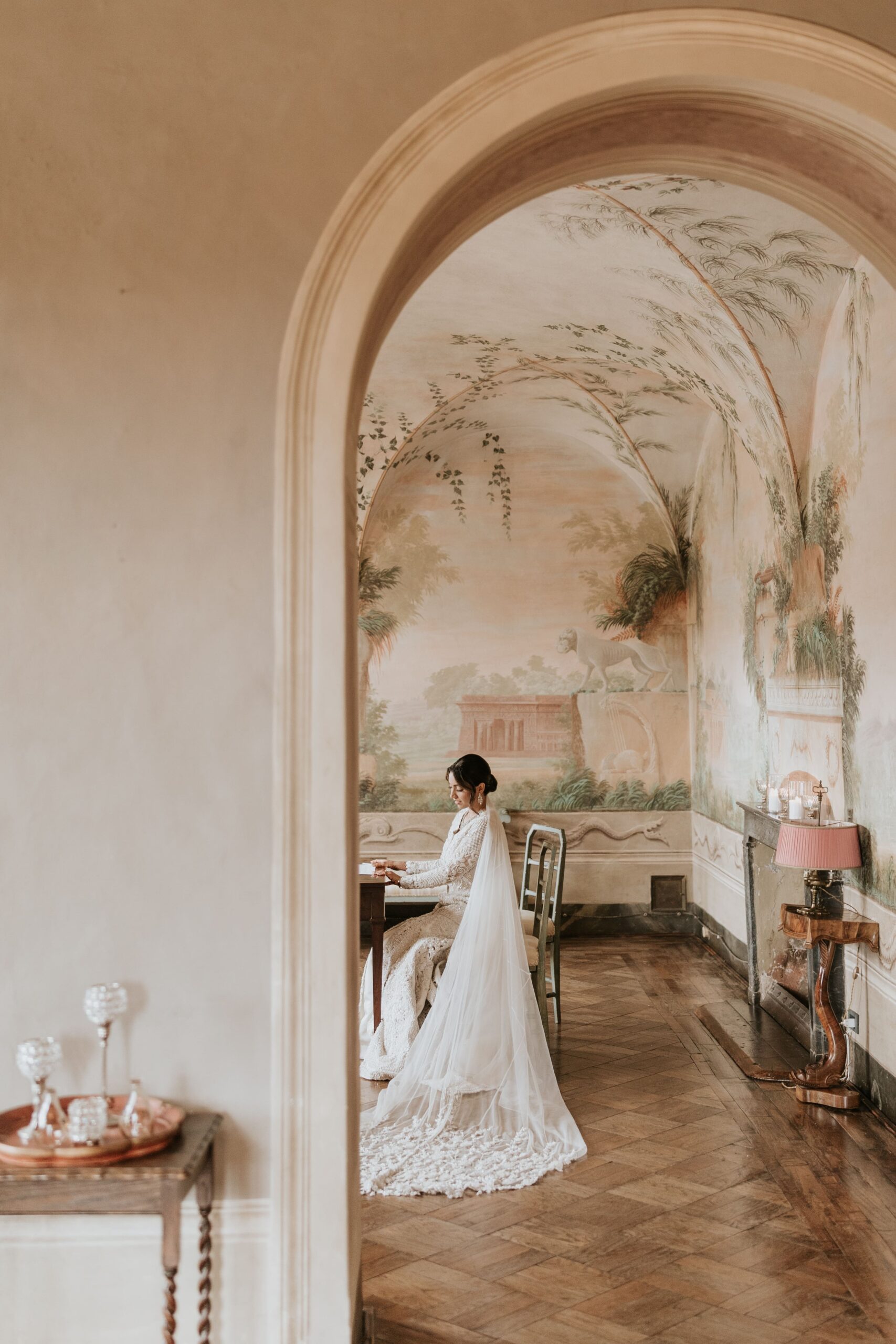 CheChic - Destination wedding Italy - Asyla & Aafaq - Bespoke Indian wedding in Tuscany23 The bride in pose inside her wedding venue