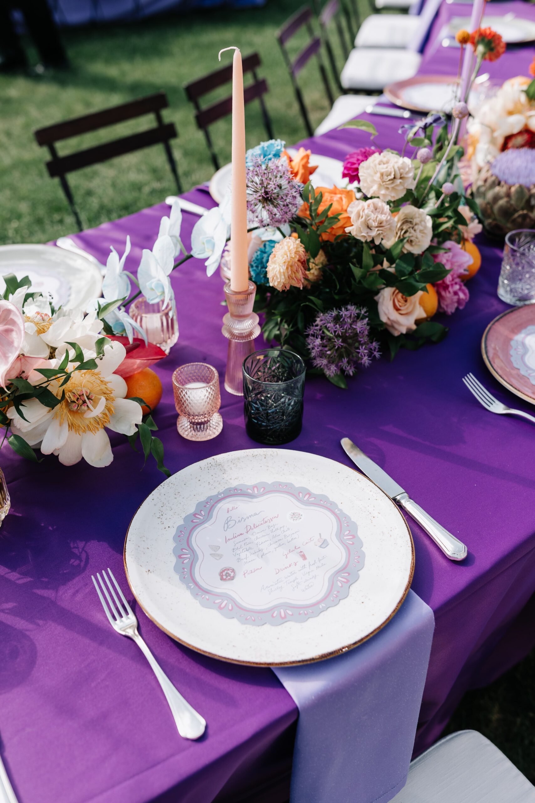 CheChic - Destination wedding Italy - Asyla & Aafaq - Bespoke Indian wedding in Tuscany6 A violet and lilac wedding setup