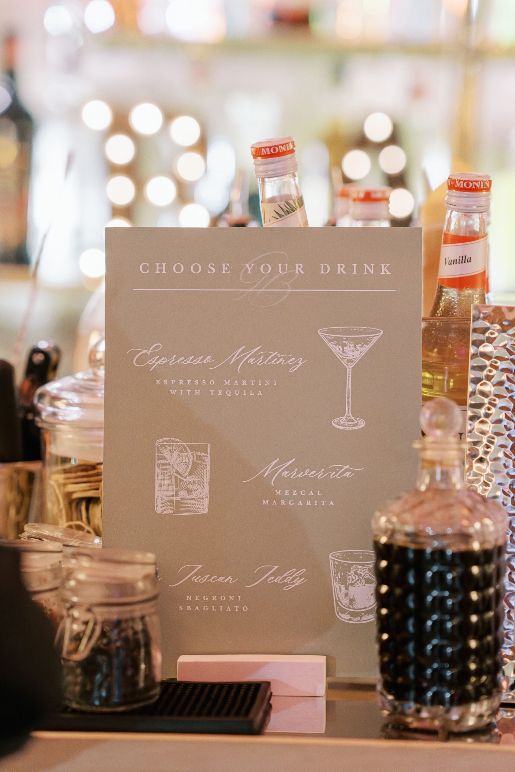 A cocktail list