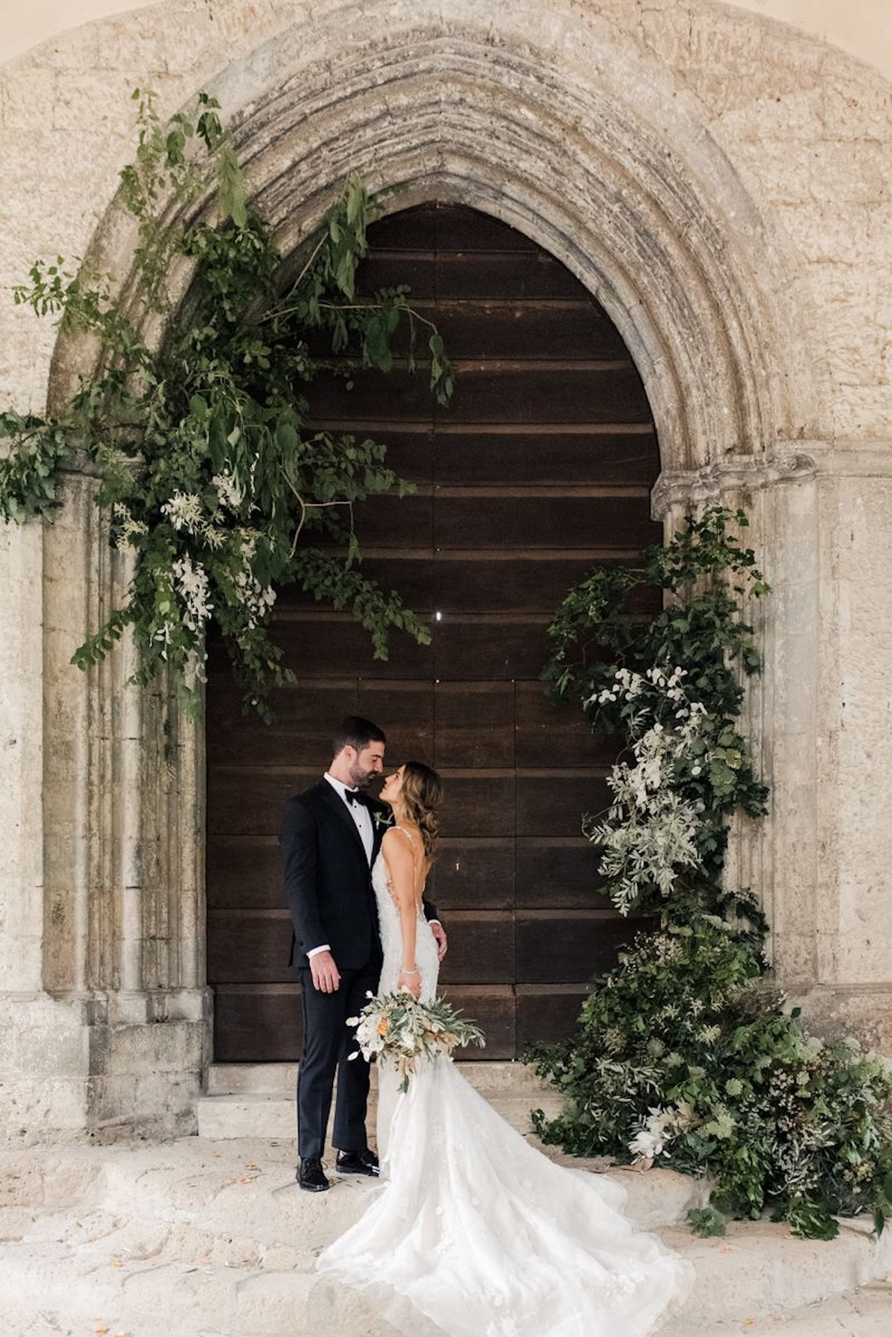 Destination wedding in Italy for a bride a groom in La Badia di Orvieto in Umbria, Italy.